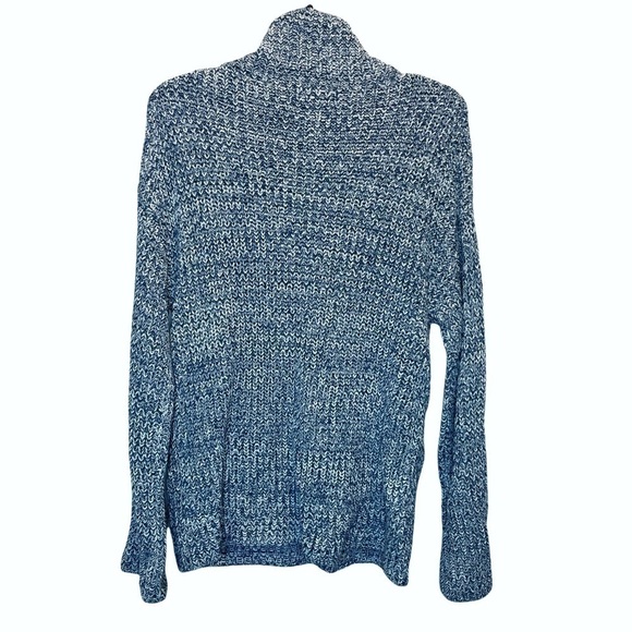 Caslon Shaker Knit Mock Neck Sweater Blue Ensign Ivory White Marl Small NWT - Picture 7 of 7